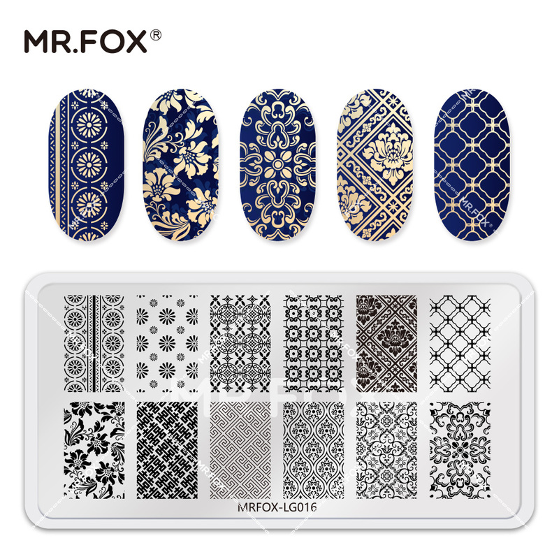 Mr. Fox High-Quality Nail Art Stamping Plates Chinese Style Ancient Style Hanfu Fireworks Year of the Dragon Republic of China Style