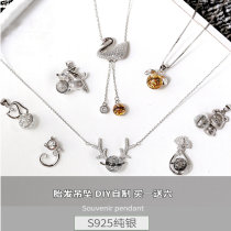 男女新生婴儿胎毛发吊坠项链纪念品diy自制925纯银坠猪年狗年
