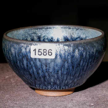 1586 authentic jianyang jianzhan pure handmade master tea cup original ore glaze iron body ceramic tea set hundred flower tea cup