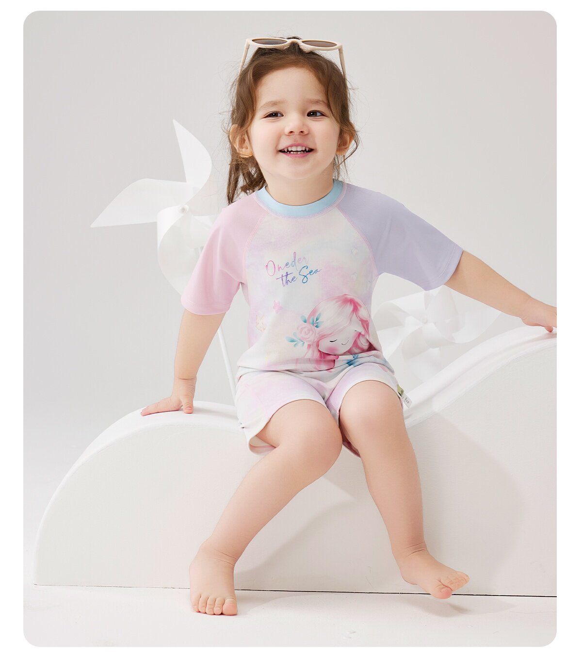 Wilberu Girls' Swimwear Two-Piece Children's Girls' and Boys' Summer Sun Protection Class a One-Piece Swimsuit for 3-Year-Olds — 48