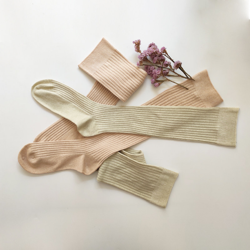 Organic natural coloured cotton lady and kneecap) Organic Knee Socks) 0 Pesticide) 0 Dye