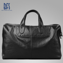 BFS travel bag mens leather handbag casual large capacity duffel bag short trip business trip Europe and the tide