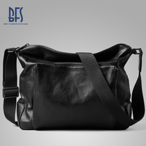 BFS shoulder bag mens leather mens soft calfskin bag casual shoulder Crossbody Bag Mens backpack