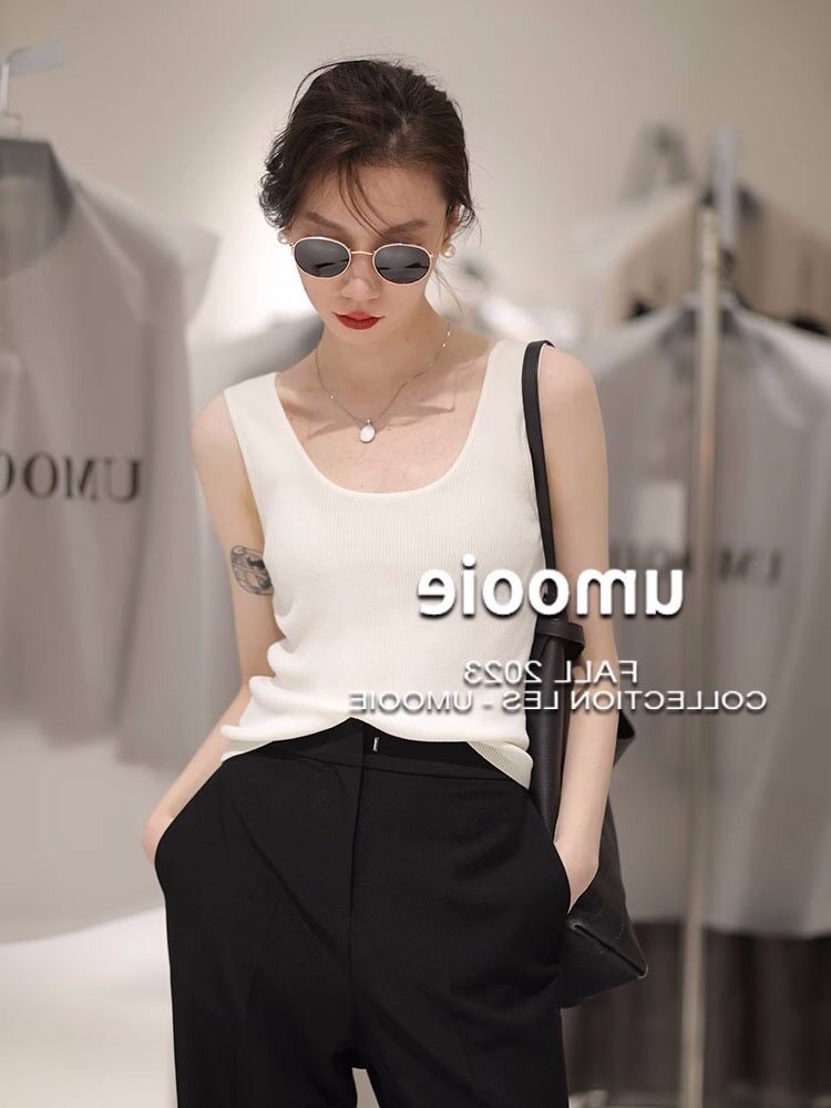 Топы/майки 莱赛尔天丝大u领针织吊带背心女圆领百搭2025春夏薄款性感小内搭