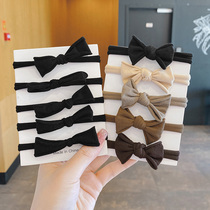 Mori bow hair rope 2021 New temperament Hairband headdress leather band female head ponytail head rope summer D