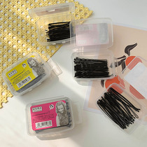 Black one-character hairclip side broken hair hair card girl side clip bangs special fixed hair simple clip headgear