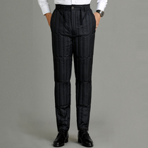 Brand casual down pants inner liner middle-aged and elderly men wear loose thickened down pants plus fat big size dad