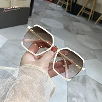 Hong Kong 2021 Summer Polygon Personality Sunglasses Womens Round Face Korean Version Stylish Sunglasses Shading Driving Glasses
