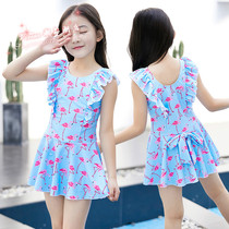Hong Kong Childrens swimsuit girl baby CUHK Girl Princess Split Skirt Style Cute Conjoined Girl Swimsuit