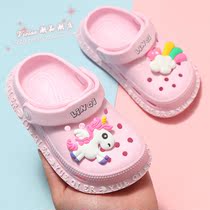 Hong Kong Summer Child Cave Dongle Shoes Girl Cute Indoor Male Baby Non-slip Soft Bottom Kid Baotou Sandals