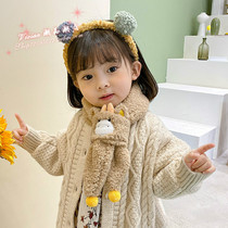 Hong Kong children plush scarves 2021 autumn and winter cute animals female baby warm neck cover boy scarf damp