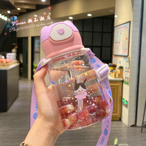 Hong Kong baby cups Summer tritan water glasses Childrens creativity can be carried with straw plastic cups