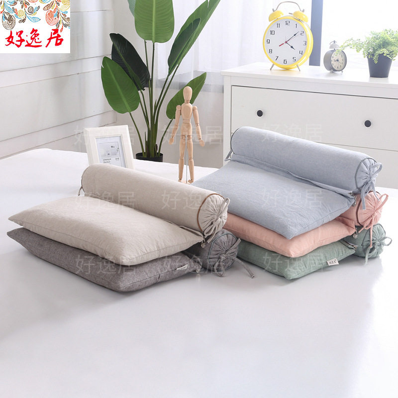 Buckwheat shell latex particle pillow two-in-one combination cervical candy cylindrical hard adult pillow pillowcase