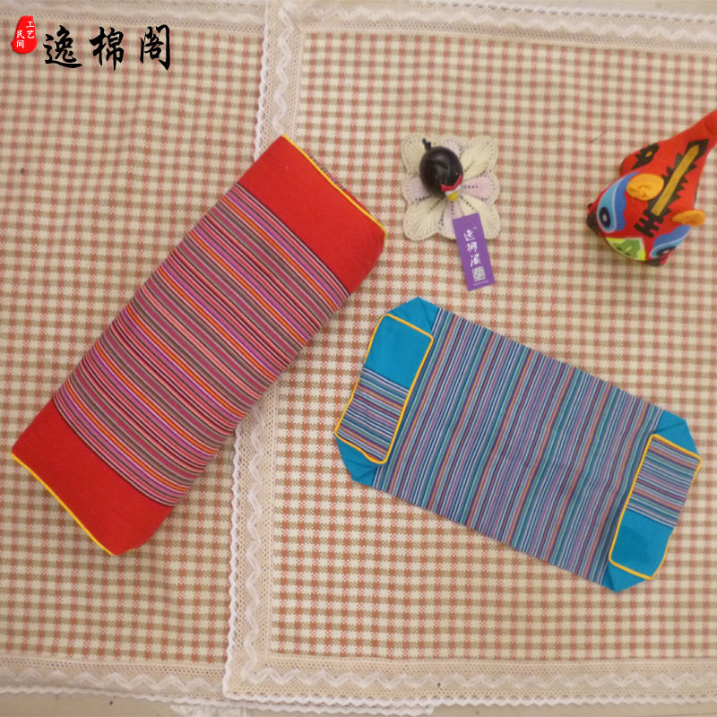 Pure Cotton Square Pillow Old Coarse Cloth Pillowcase Cervical Spine Pillow Buckwheat Hull Pillowcase With Liner Cover Bed On supplies Home Textile