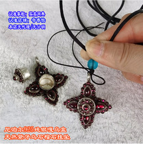 Nepal 925 sterling silver Ga Woo box pendant Natural purple tooth black garnet pendant storage pendant Ga Woo necklace pendant