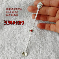 Hand-made 99 9 sterling silver nectar spoon