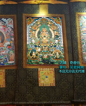 Longevity three Thangka mineral pigment color spray cloth core Thangka Longevity Buddha mounted about 140cm high without fading