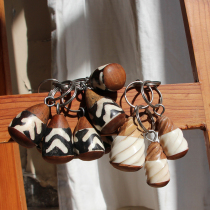 South Africa imported keychain bone and wood bone mask hand-carved African handicrafts