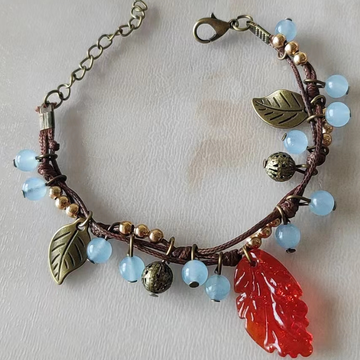 Ретро:woven beaded bracelet handmade, этнические украшения, Ханьфу, орхидея, этнический стиль