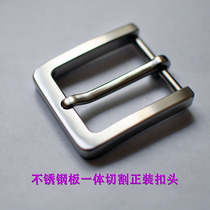 Wood Sub Handmade Men Stainless Steel Plate Cut Pin Buckle Belt Buckle Belt Buckle Square Buttoned Strap Head Pants Strap Accessories 35