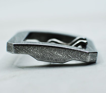 Wood Seed Handmade Rinpowder Damascus Steel Strap Buttoned head One body cut fit US imported head layer Bull Peel Strip