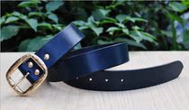 Custom Fashion Casual Jeans Belt UK entry buckle JE Horse reins leather head Leather Handmade Golden Carved flower buckle