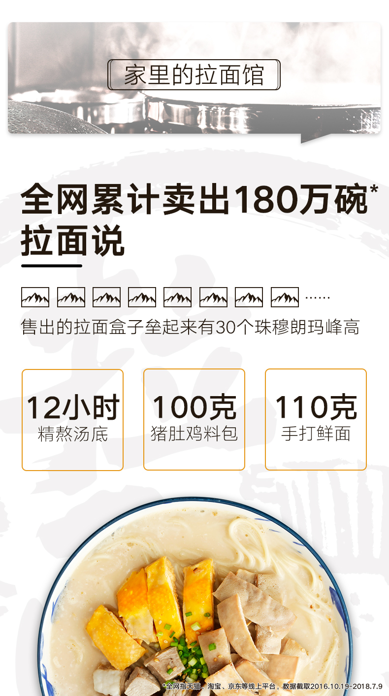 拉面说 网易合作款 胡椒黑猪猪肚鸡速食拉面 260g*3盒 图2