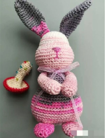 (Non-finished product) graphic tutorial of violent rabbit crochet handmade woolen doll