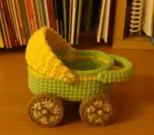 Handmade diy woolen doll cute baby trolley crochet diagram non-finished product no film