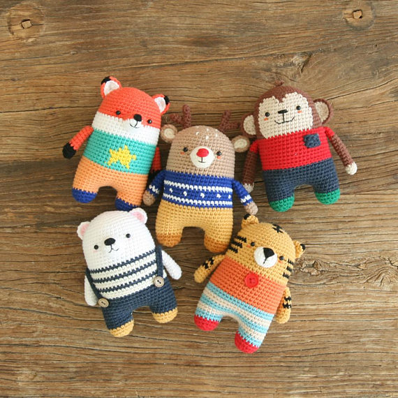 Short-legged mini animal series 10 illustrated DIY crocheted yarn dolls Chinese e-tutorial
