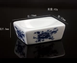 Аксессуары для ковша ковша синее и белое фарфоровое ковш