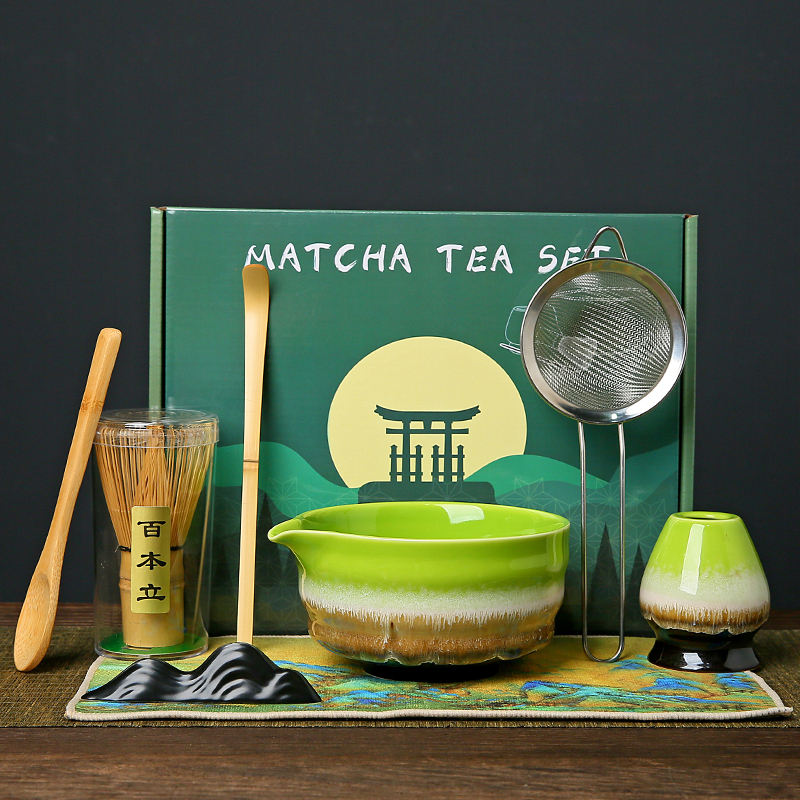 Japanese Matcha Bowl Ceramic Matcha Making Set Tea Whisk Bamboo Matcha Brush Bai Ben Li Song Dynasty Tea Ceremony Gift Box
