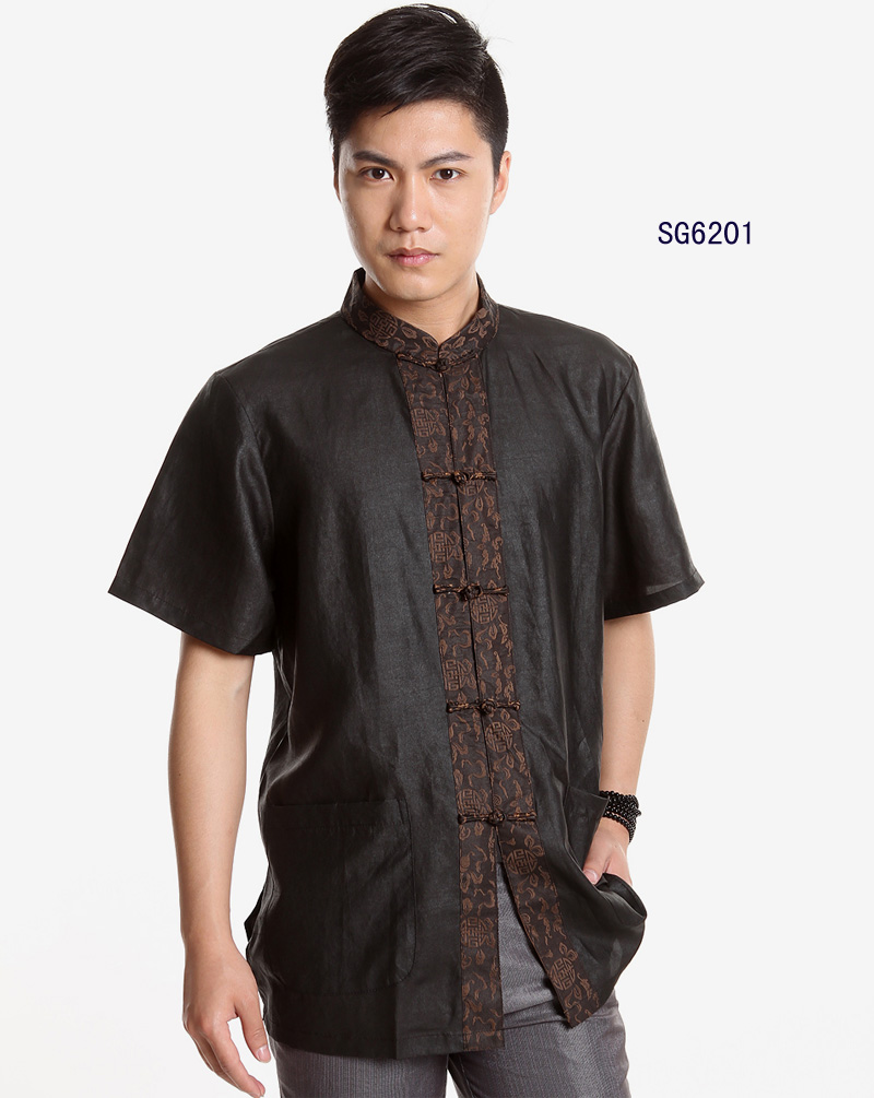 Tang phù hợp với nam Trung Quốc áo khoác gió nam phù hợp với bộ trung niên thô vải áo sơ mi cotton đứng cổ áo Slim quốc phục bo dan toc cho nam nu