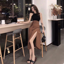 2021 summer socialite gentle wind suit Western style Hyuna fashion sexy vest split skirt two-piece set