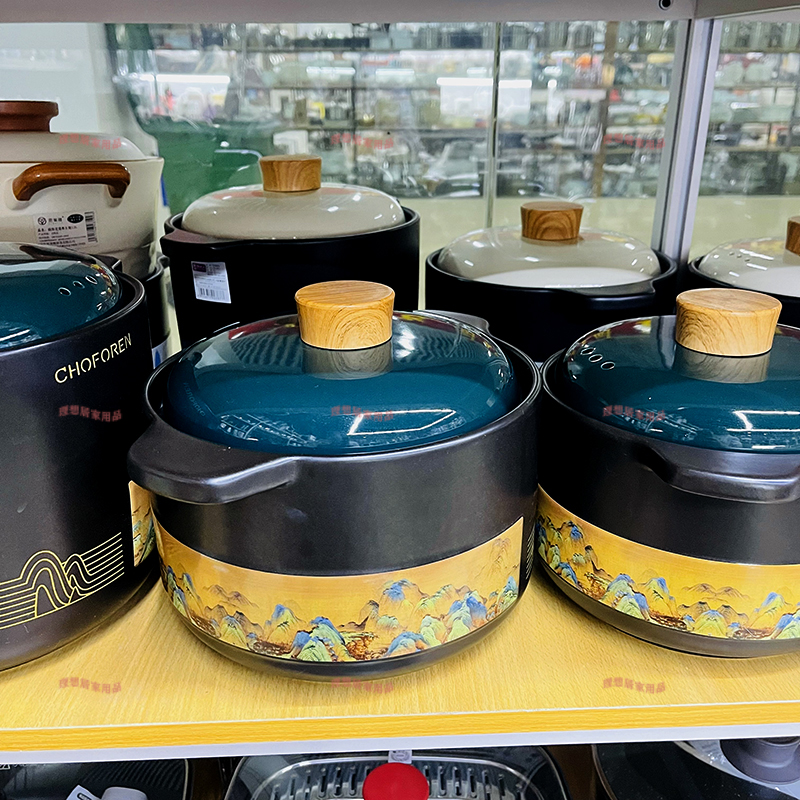 Kitchen Madame casserole Lithium Glow Stone Saucepan Saucepan Saucepan with high temperature resistant and burn-proof ceramic casserole Thousand Miles of Thousand Miles Hills casserole pan-Taobao