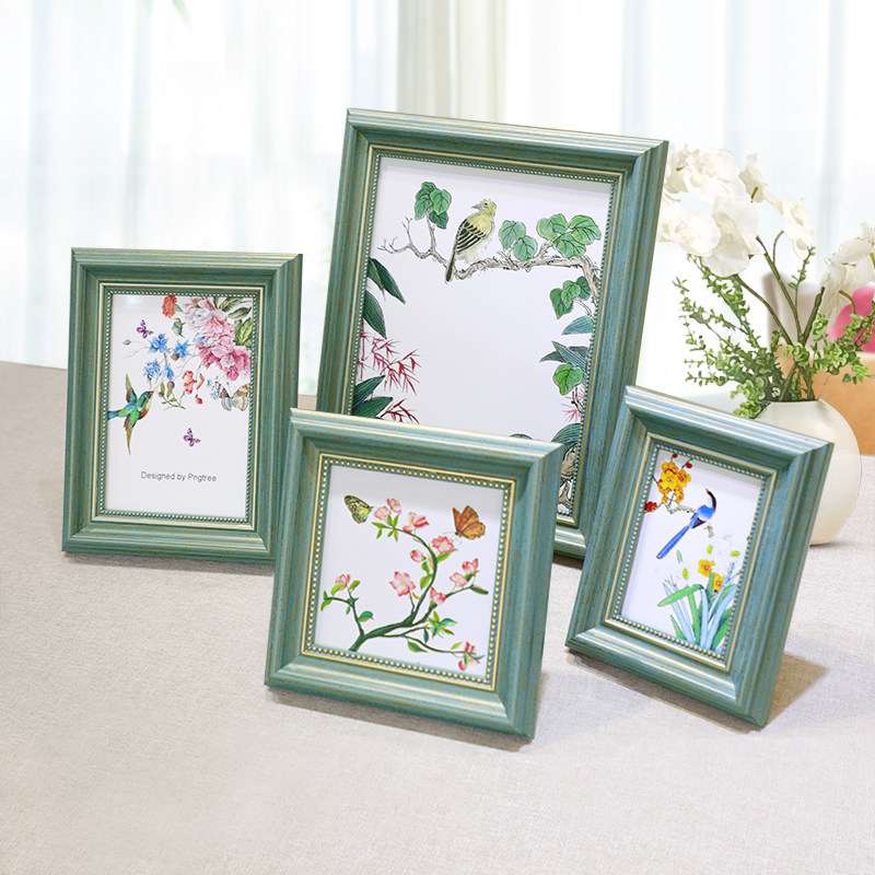 Creative retro American photo frame 12 inches 7 inches 8 inches 10 inches mounted calligraphy and painting photos A4 square custom horizontal and vertical hanging