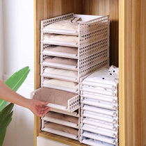 Drawer wardrobe storage layered partition partition bedroom wardrobe storage artifact large clothes storage rack plastic