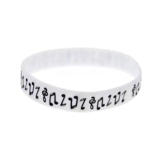 Amazon AliExpress Supply Coloring Music Symbol Music Note Soft Silicone Bracelet White Fashion Bracelet