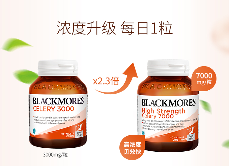 澳洲进口 澳佳宝 7000mg高浓度 芹菜籽精华片 50片 降尿酸降血压 图1