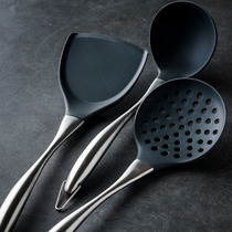 Silicone spatula non-stick spatula non-stick spatula does not hurt pan frying spatula household hollow glue spatula three-piece set 304 stainless steel