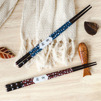 Japanese chopsticks a pair of couples chopsticks two pairs of pointed household high-grade solid wood personality 1 pair of single Japanese