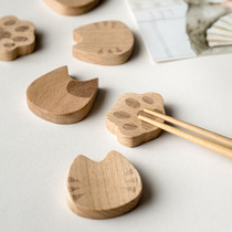 Kitty element solid wood chopstick holder chopstick holder chopstick pillow chopstick holder chopstick holder chopstick household wooden cute creative pen put cat's claws