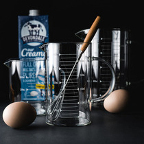 Glass measuring cup with scale high temperature resistant household small 500ml measuring cup 1000ml baking kitchen ml transparent