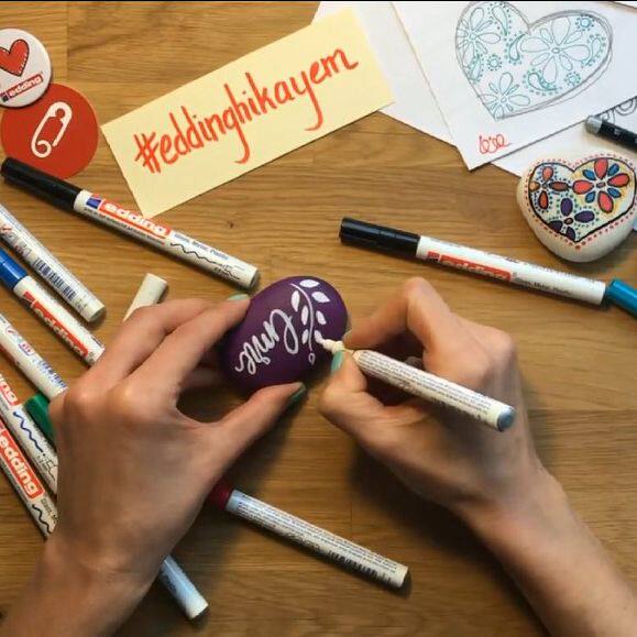 German edding painted pen plastic stone metal surface without color DIY toy paint Mark pen