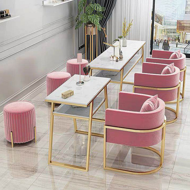 Nordic ins double-layer manicure table and chair set single and double manicure table manicure table manicure shop back chair sofa