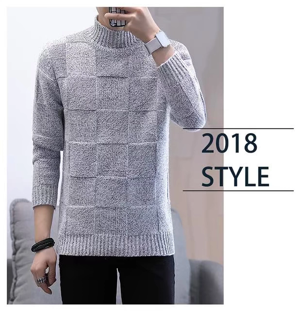 Áo len cổ lọ nửa mùa thu đông 2018 phiên bản nam Hàn Quốc của xu hướng áo len retro cá tính Nhật Bản áo len nam cardigan nam