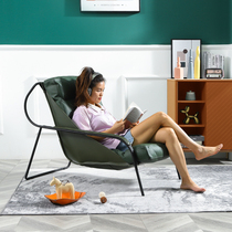Nordic Leather Art Single Sofa Chair Day Style Sloth Lounge Chair Balcony Casual Chair Small Family Style Tiger Chair Bull Piins