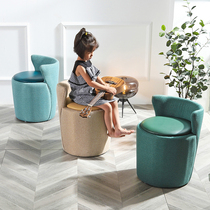 Nordic Original Designer Solid Wood Makeup Stool Backrest Comb Makeup Chair Splicing Dining Stool Folk netting Red Sofa Stool