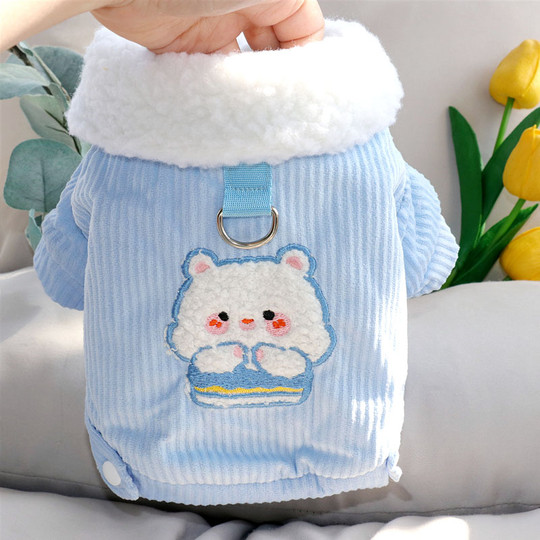 Pet Cotton Coat Teddy Autumn and Winter Clothing Small Dog Thickened Warm Dog Clothes Yorkshire Pomeranian Poodle Cat