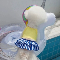 Набор из двух частей (желтая топ + синяя юбка)